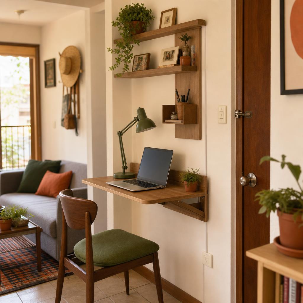 Escritorios plegables para home office en espacios pequeños